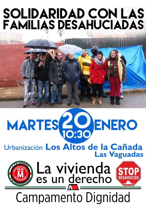 Seguimos luchando. Una tercera familia con amenaza de desahucio se suma a la protesta frente a la casa de Monago