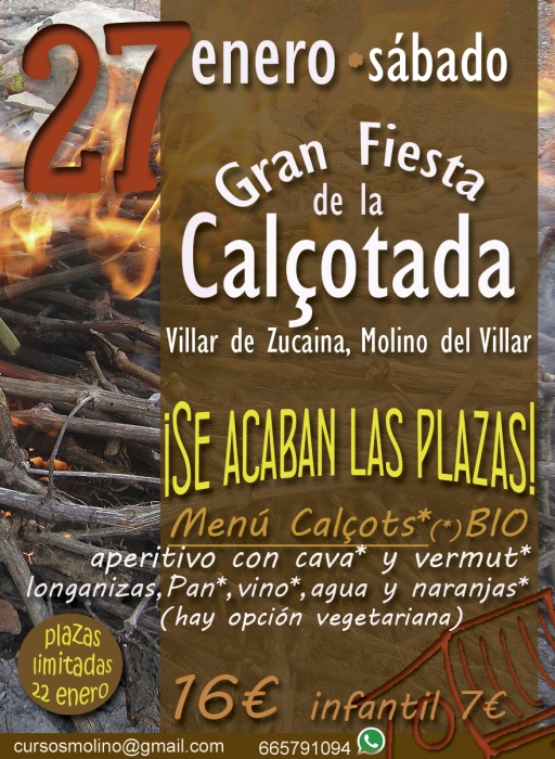 ¡Se acaban las plazas para la Calçotada del sábado 27 de Enero!