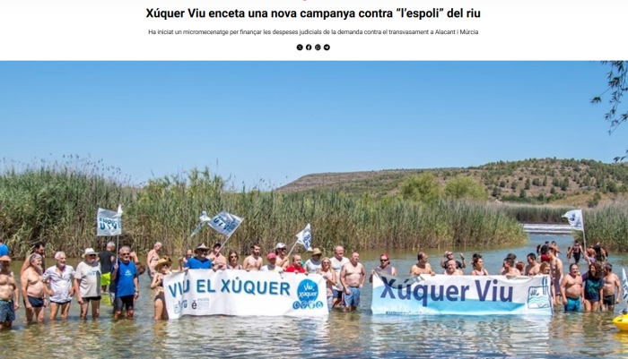 Xúquer Viu enceta una nova campanya contra “l’espoli” del riu