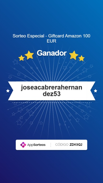 Ya tenemos un GANADOR. ¡Enhorabuena!